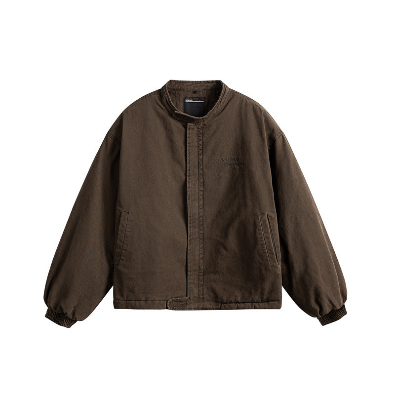 Men's short-cut canvas blouson with teddy collar and padded thermal lining Chichicherry