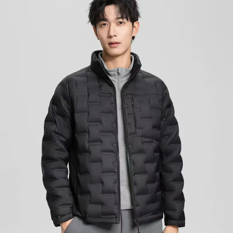 Men's lightweight quilted thermo down jacket with standing collar and chest pocket Chichicherry