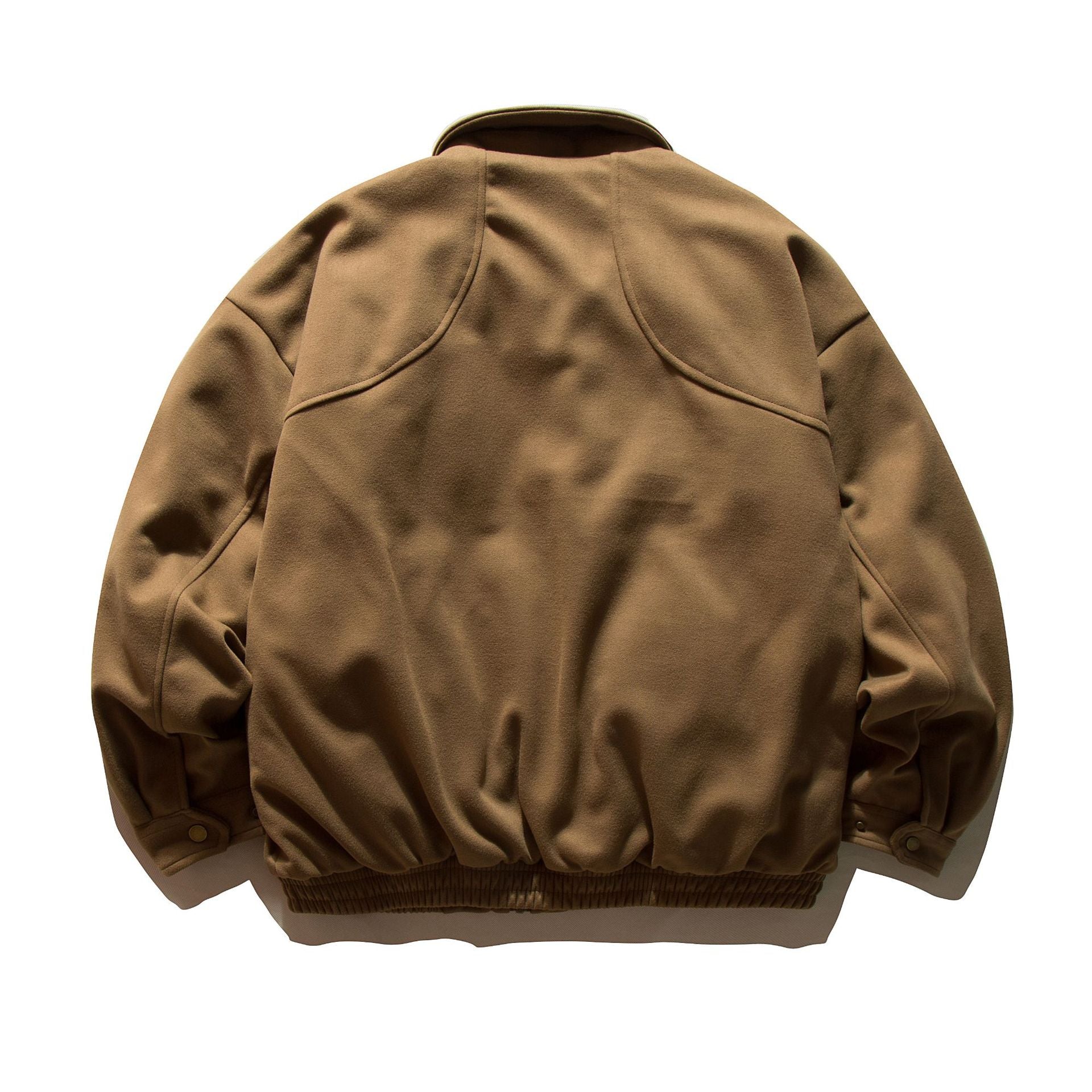 Men's Padded Bomber Jacket in Oversized Style with Shirt Collar and Elastic Hem Chichicherry