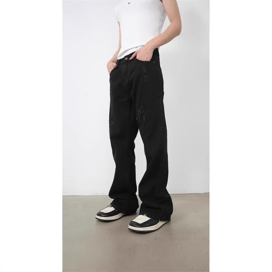 Men's Loose-Fitting Denim Pants Chichicherry