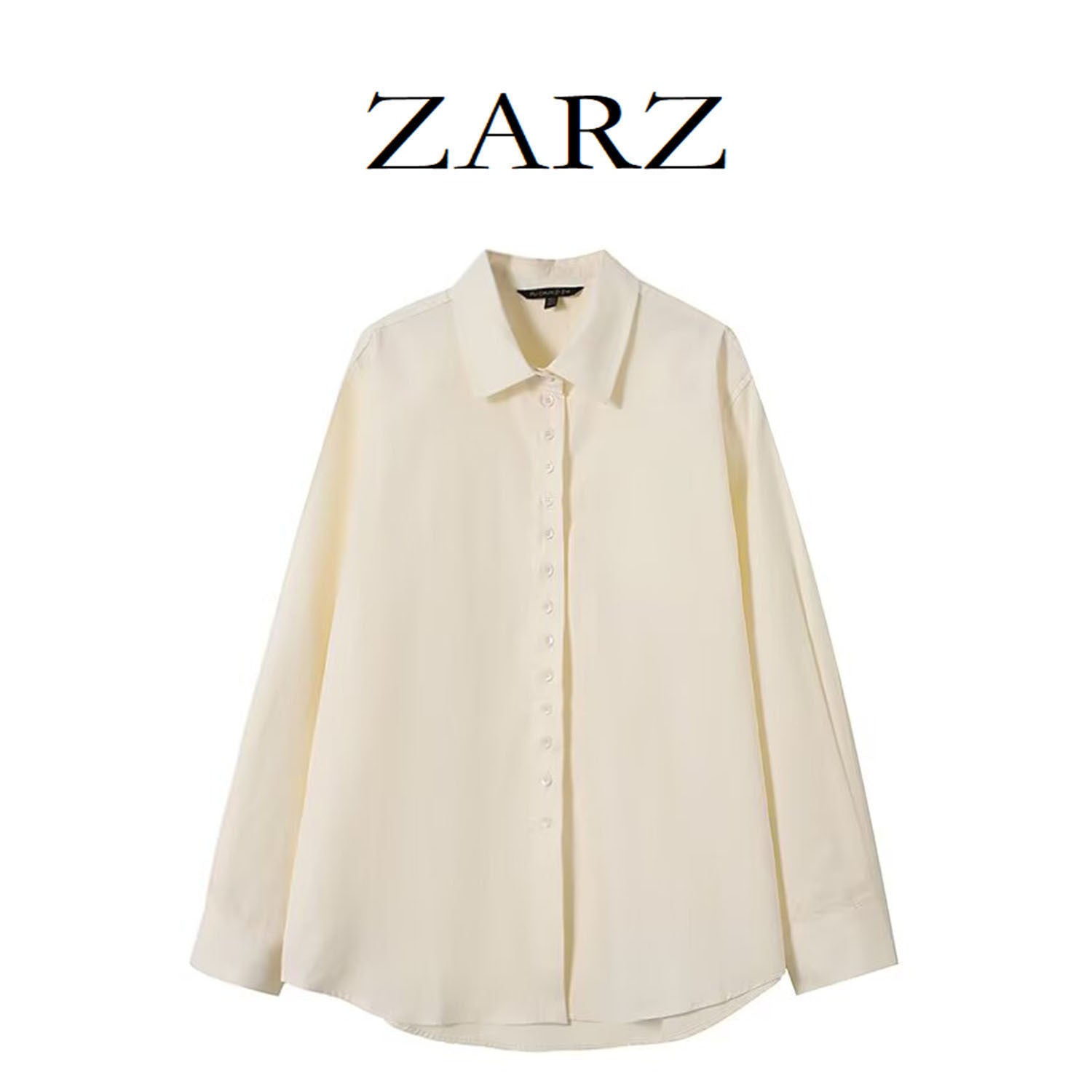Women loose-fitting shirt blouse made of flowing material with continuous button placket Chichicherry