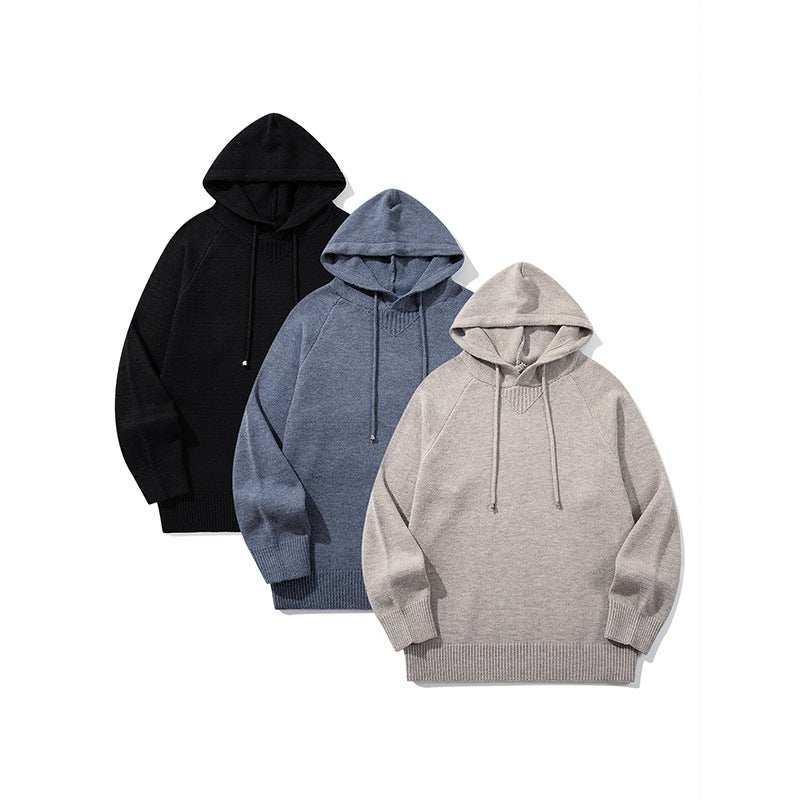 Unisex knit hoodie with raglan sleeves and wide ribbed hem Chichicherry