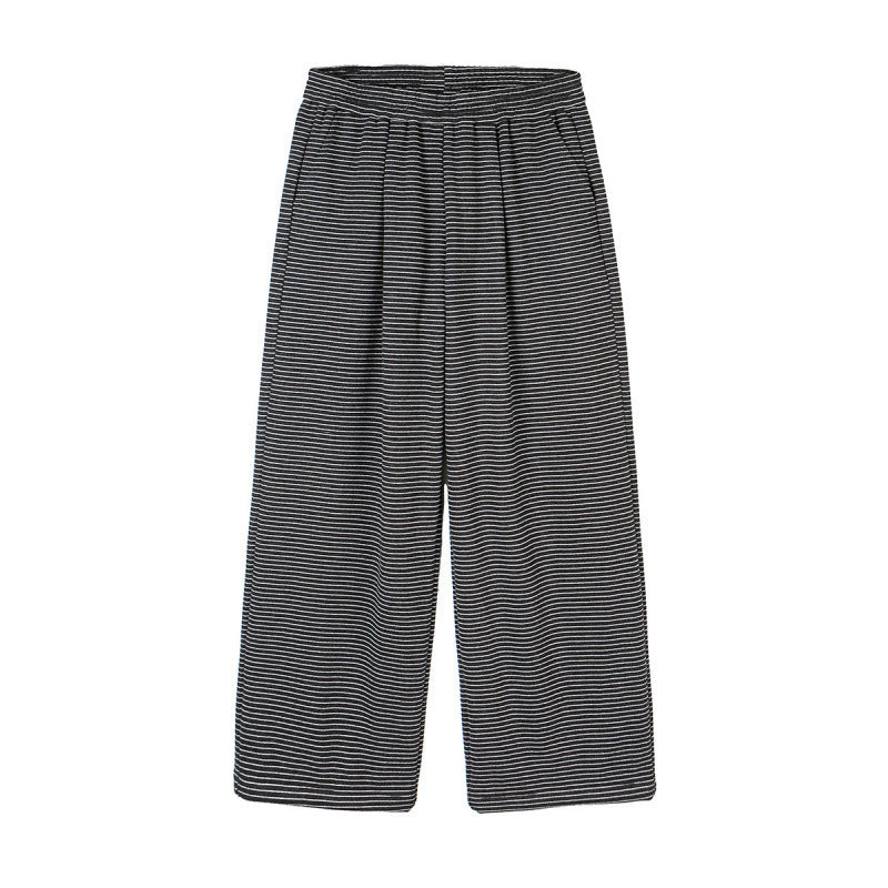 Women's culotte pants with wide leg, high waistband, and fine stripe pattern Chichicherry