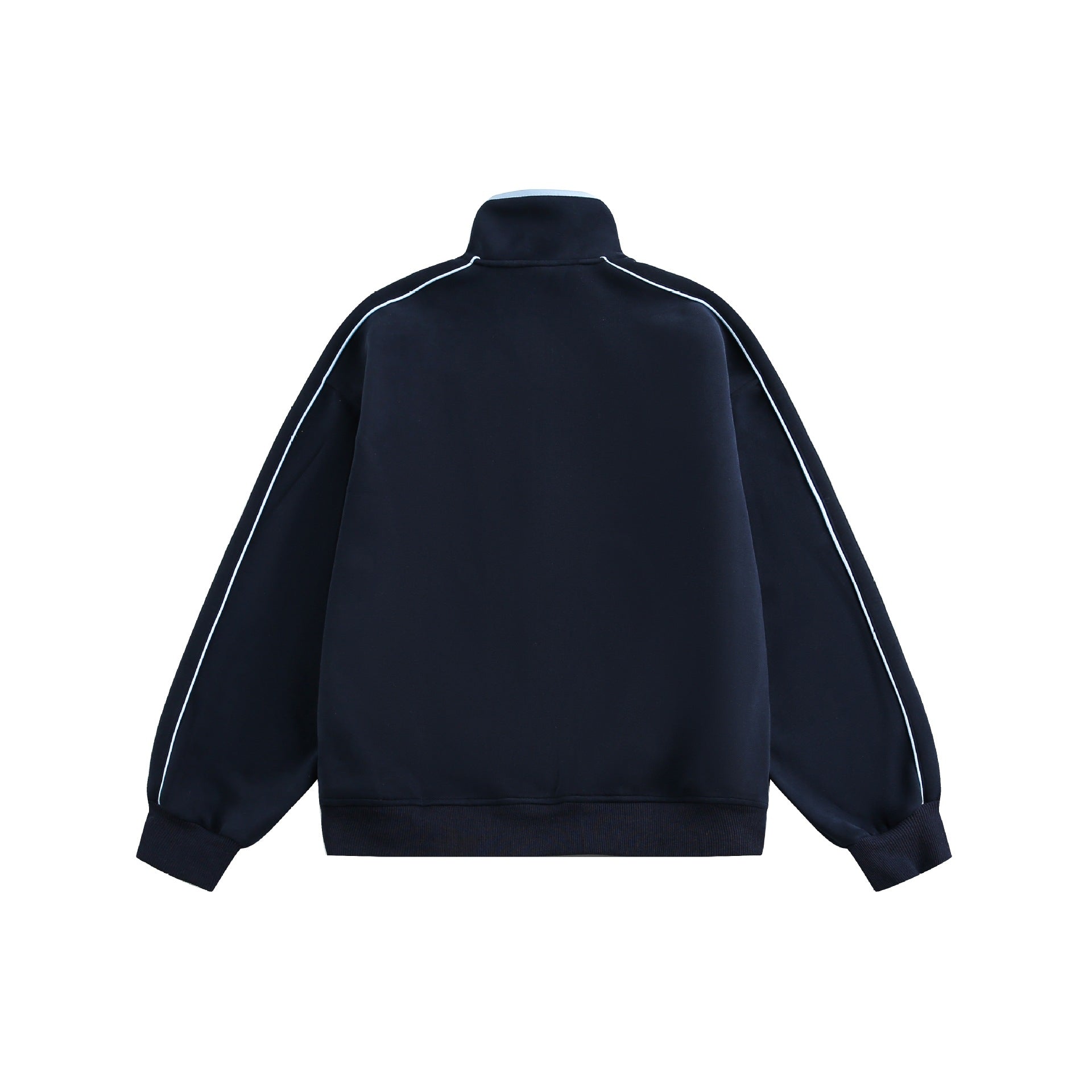 Women's Oversize Sweat Jacket with Stand-Up Collar and Two-Way Zipper Chichicherry