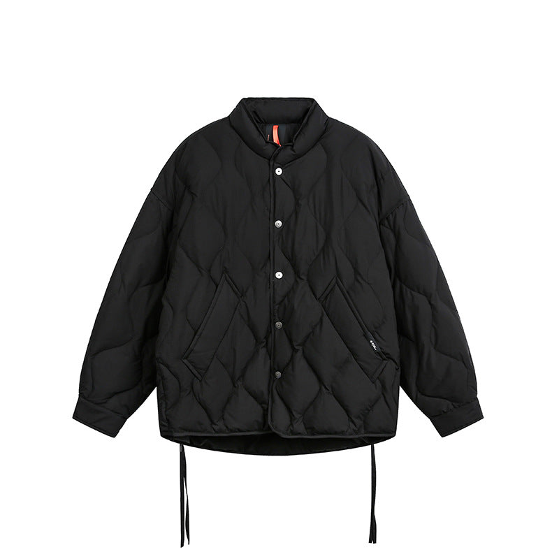 Men's Short Quilted Oversized Insulation Jacket with Diamond Quilting Chichicherry