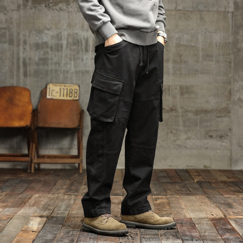 Men's Cargo Jogger Pants with Utility Pockets and Elastic Cuffs Chichicherry