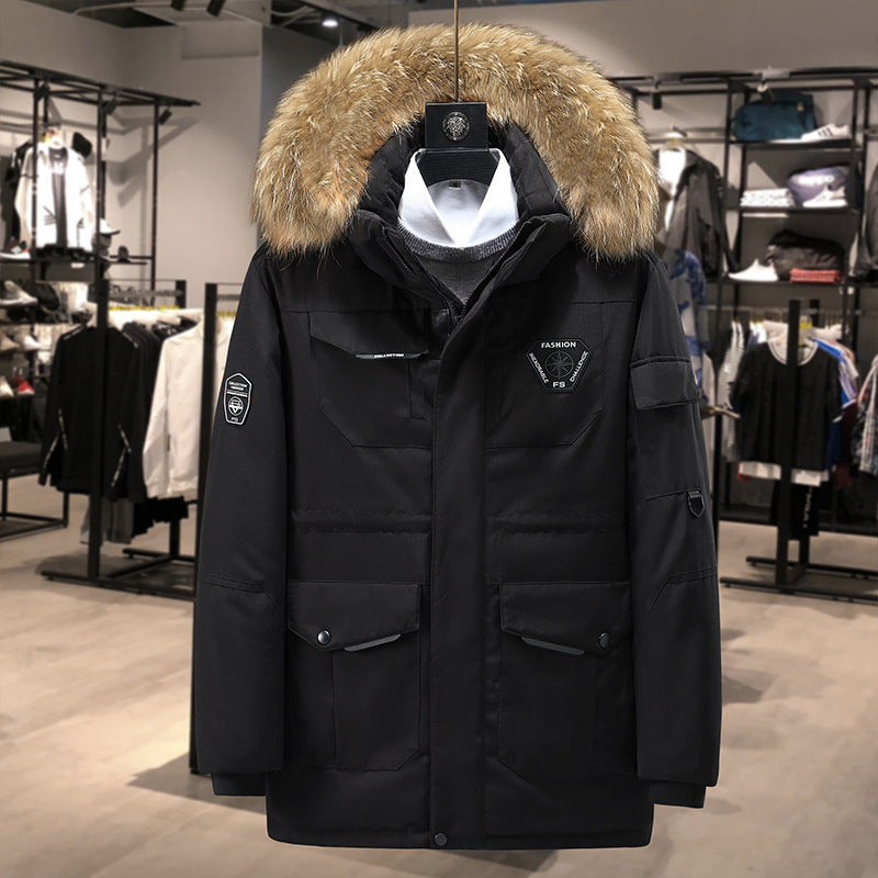 Men's technical insulated winter parka with removable faux fur hood and multifunctional pockets Chichicherry