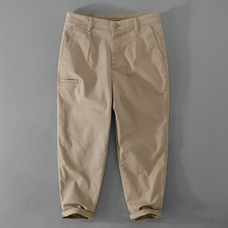 Men's Tapered Cotton Chino with Cargo Pocket and Folded Hem Chichicherry