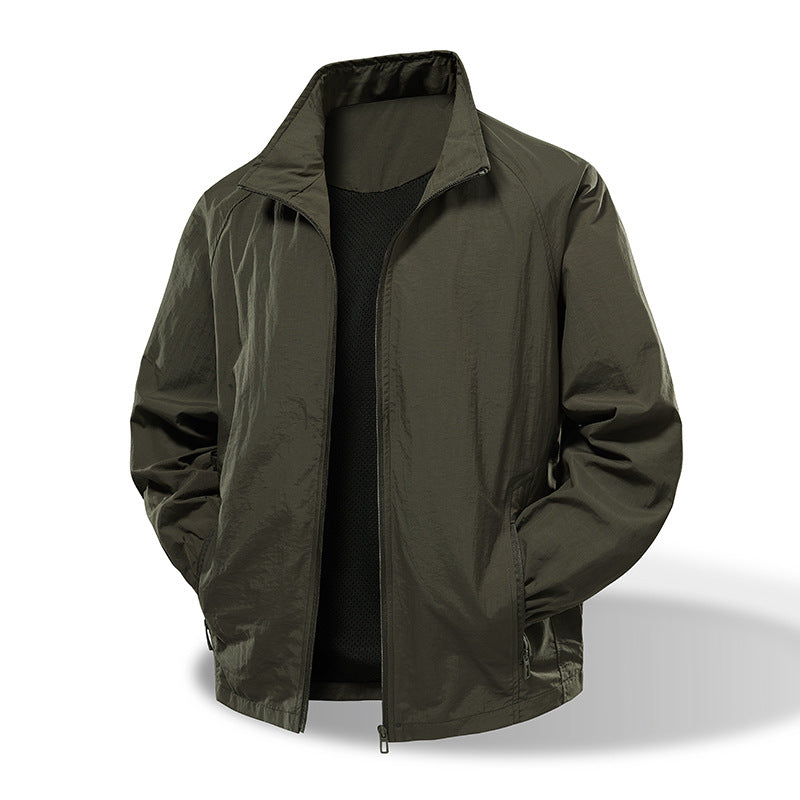 Men's Ultralight Windbreaker with Breathable Mesh Lining and Concealed Zipper Chichicherry