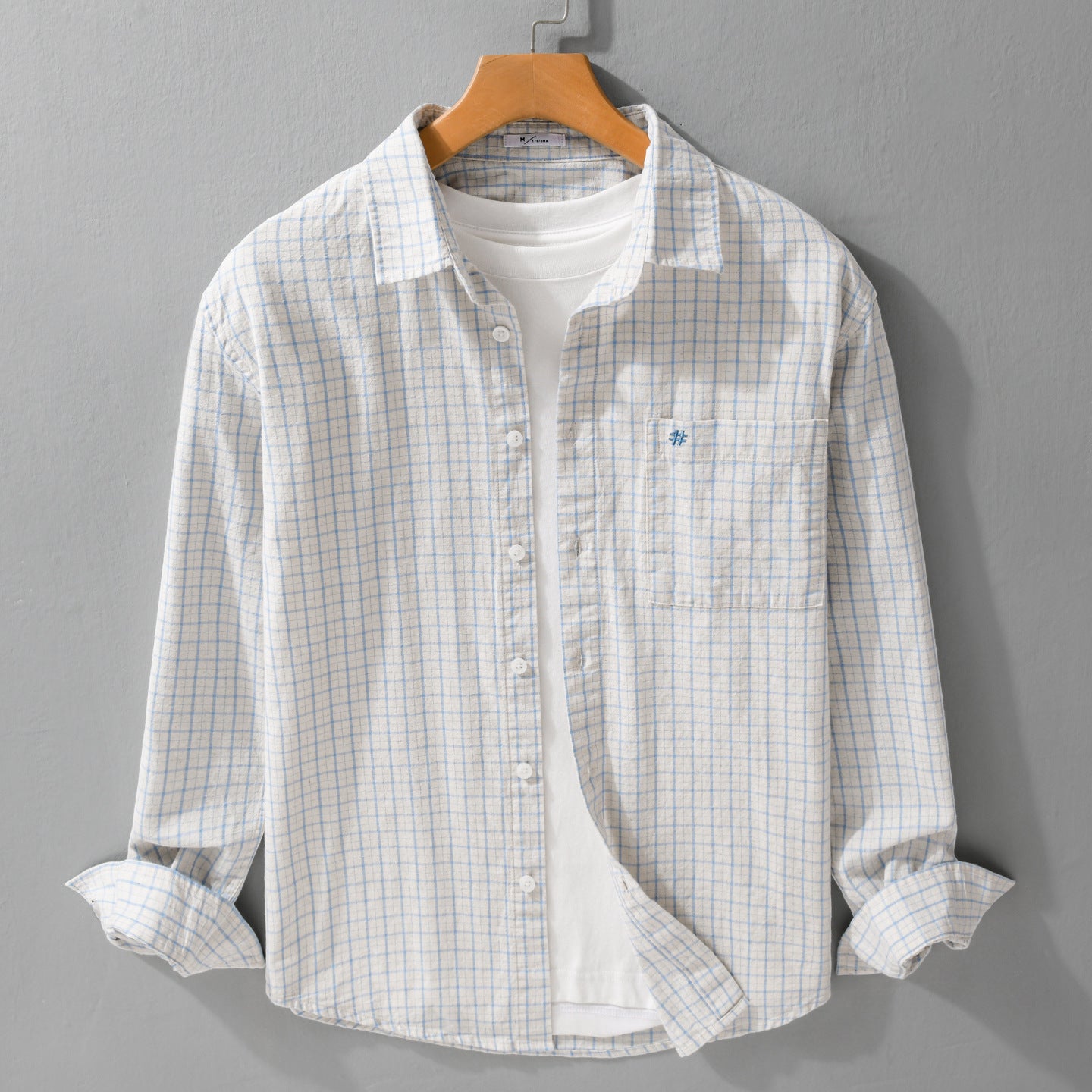 Men's Checked Lightweight Cotton Shirt with Chest Pocket and Relaxed Fit Chichicherry