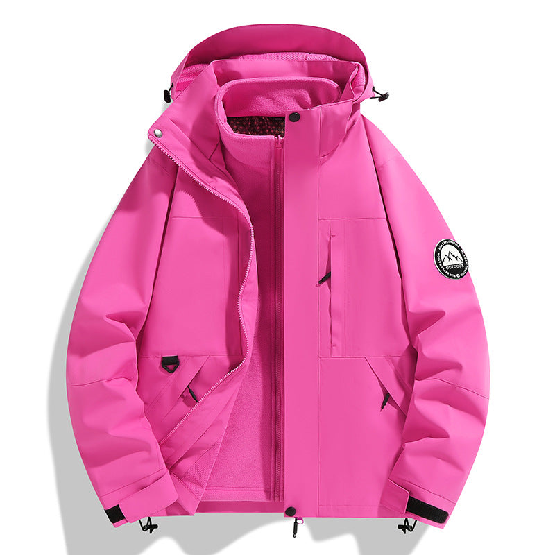 Women's two-layer softshell outdoor jacket with removable fleece inner jacket and hood Chichicherry