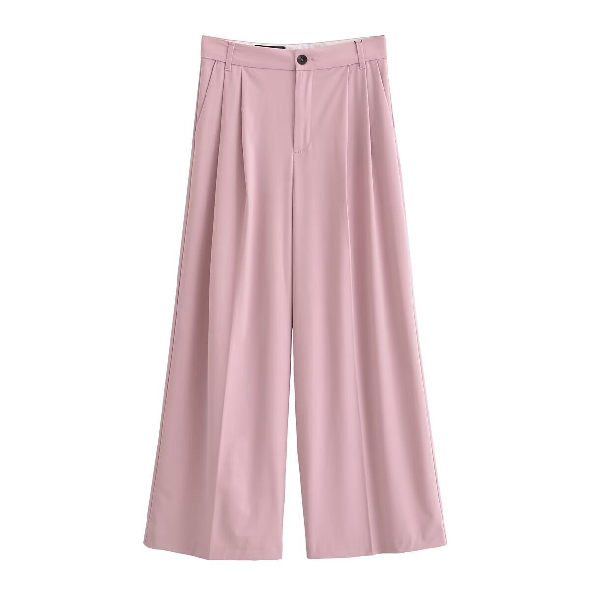 Ladies Wide Pleated Palazzo Trousers with High Waist Chichicherry