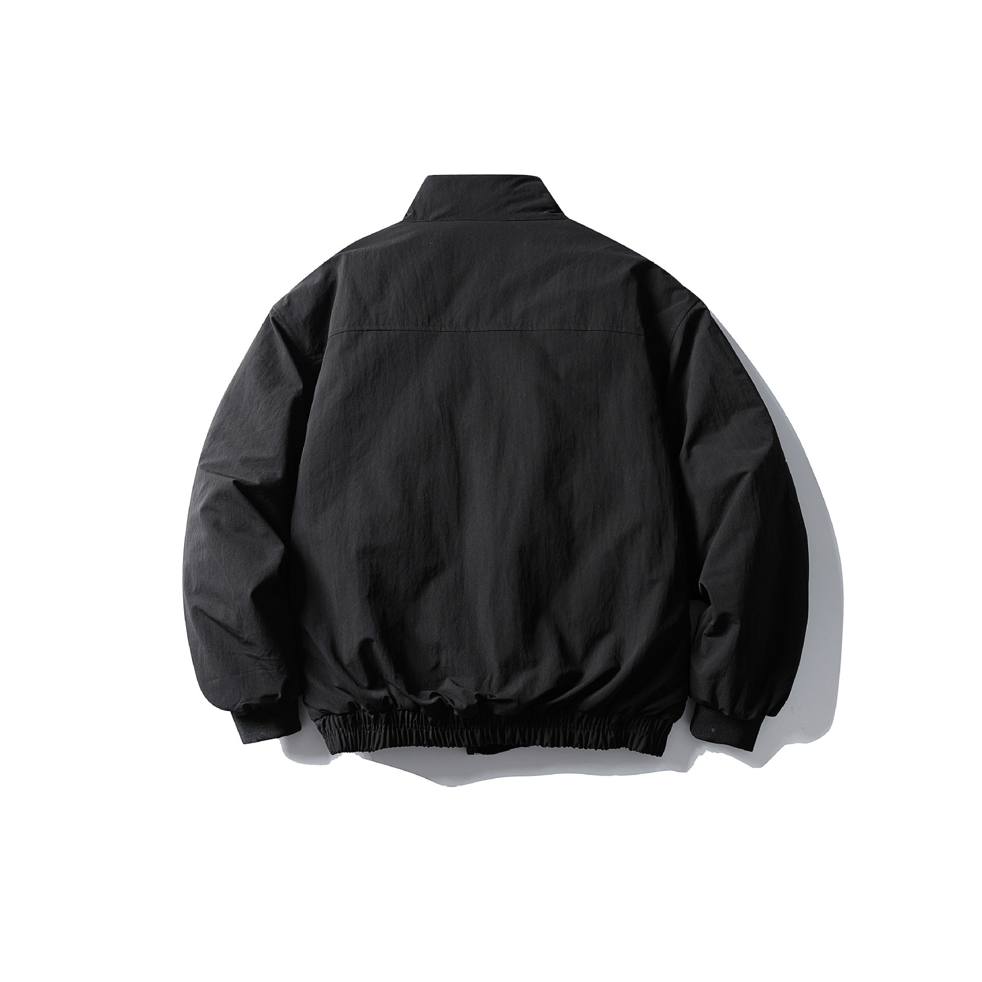 Unisex Boxy-padded Short Jacket with Funnel Collar and Flap Pockets Chichicherry