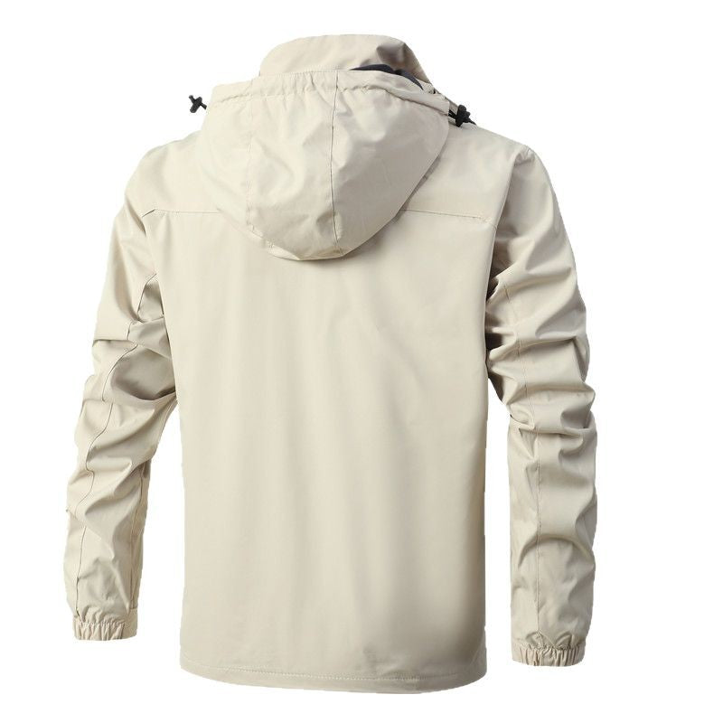 Men's Breathable Waterproof Softshell Jacket with Seam-Sealed Membrane and Packable Hood Chichicherry
