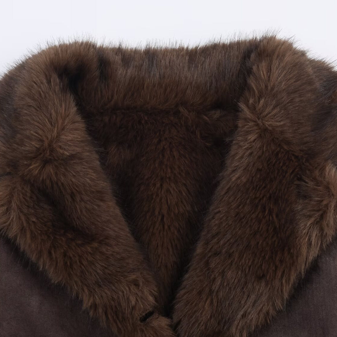Women's Reversible Short Jacket with Faux Fur Trim and Suede Look Chichicherry
