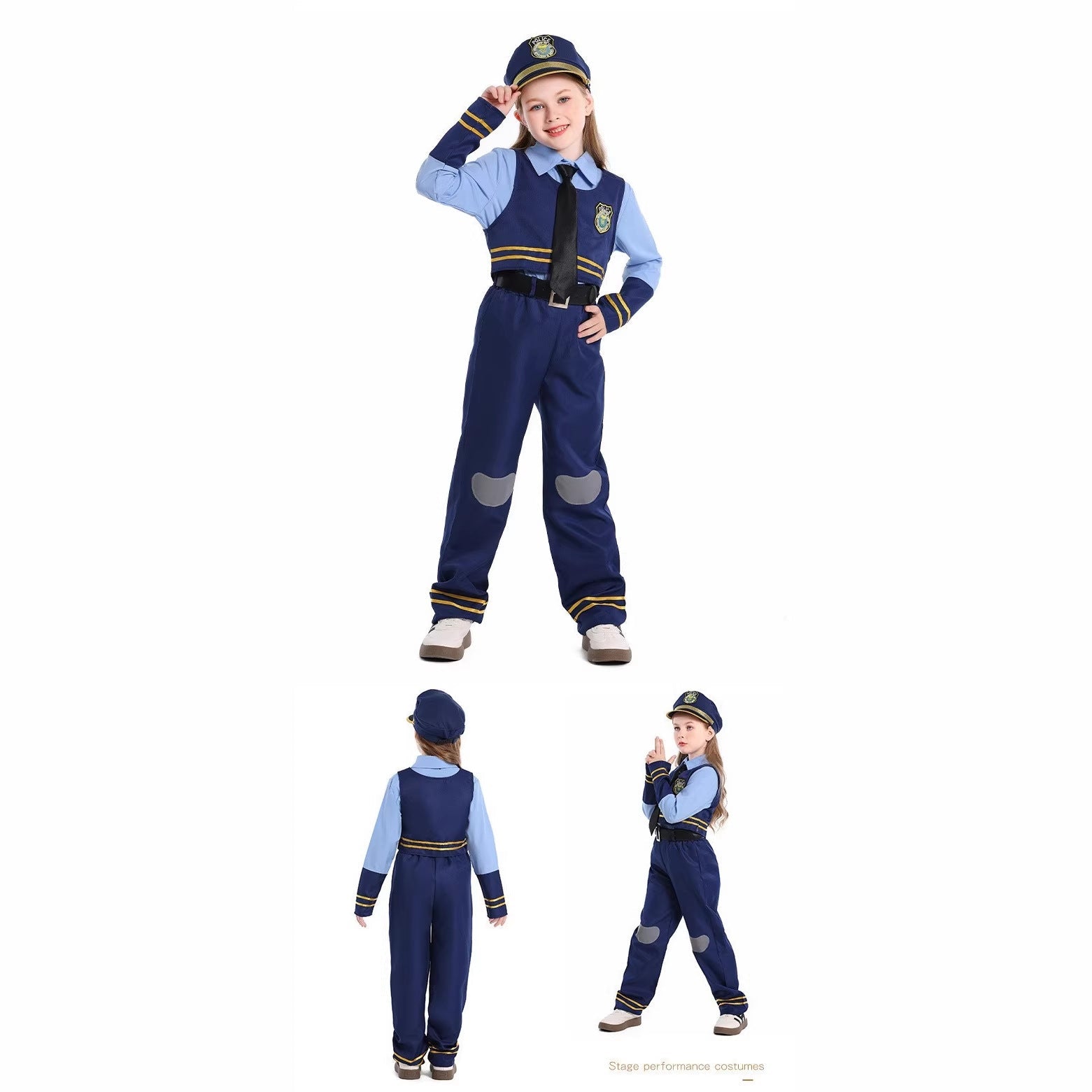 Girl Police Costume with Bunny Ears and Elegant Details Chichicherry