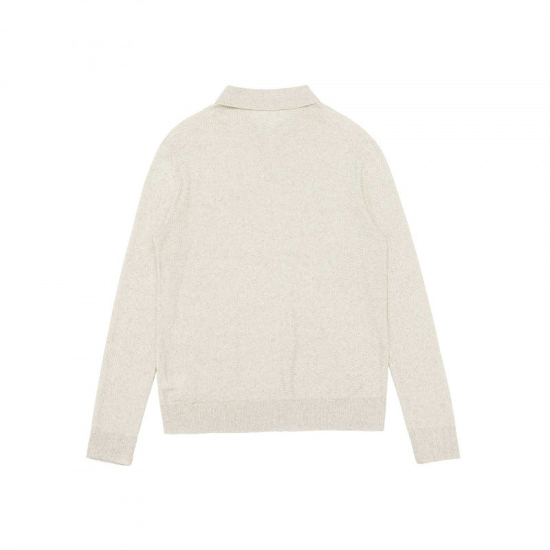 Unisex Fine knit polo with open polo collar, lightweight mélange knit and ribbed finishes Chichicherry