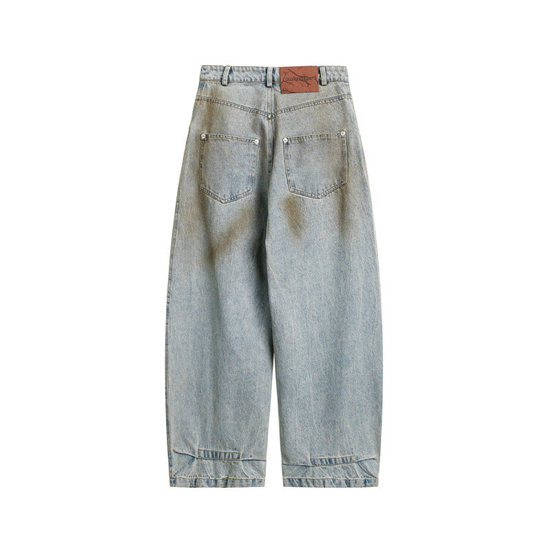 Women's High-Waist Baggy Denim Culotte with distinctive seams and casual width