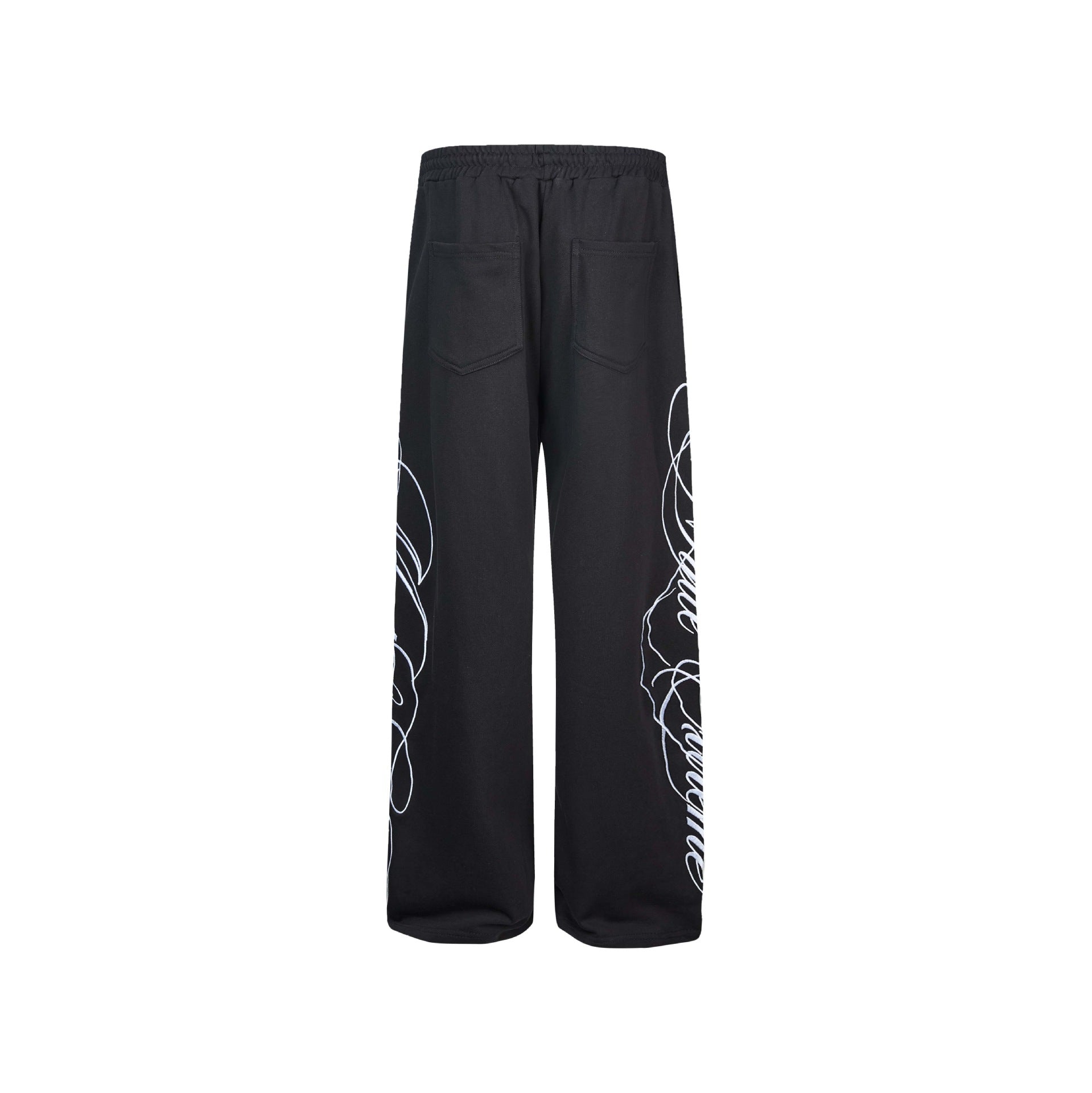 Women's Soft Lounge Pants with Wide Leg, Elastic Waistband and Statement Print Chichicherry