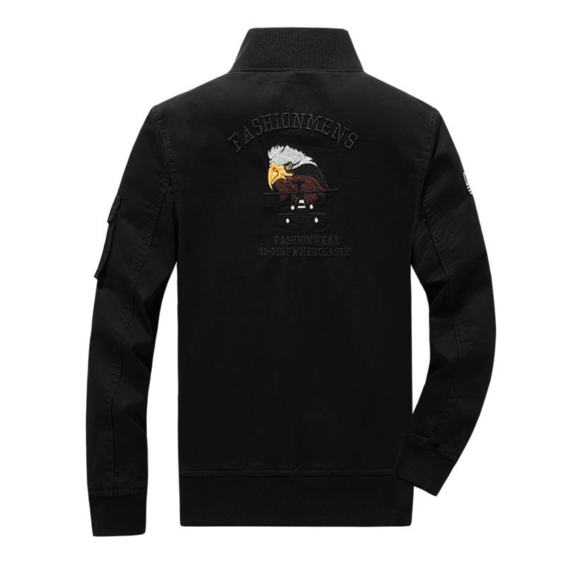 Men's utility canvas jacket with warming teddy fleece lining and concealed zipper Chichicherry