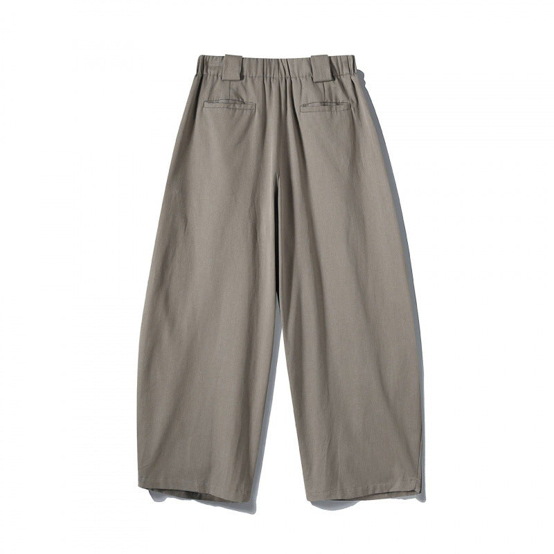 Men's wide-cut pleat-front trousers with cropped leg length Chichicherry