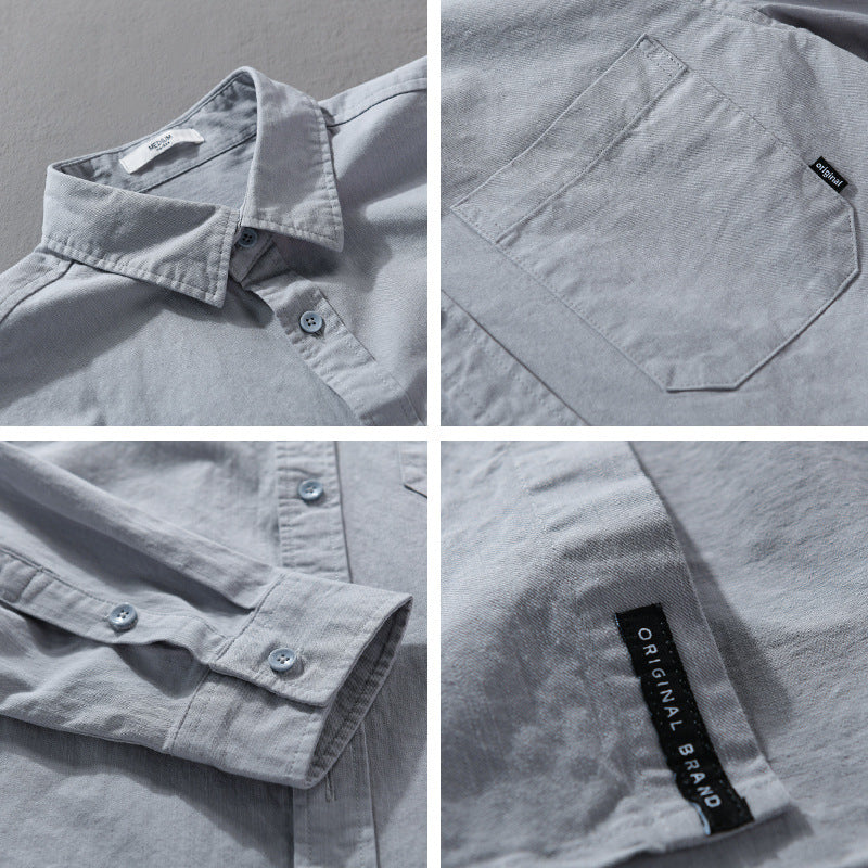 Men's Relaxed Cotton Overshirt with One-Sided Chest Pocket Chichicherry