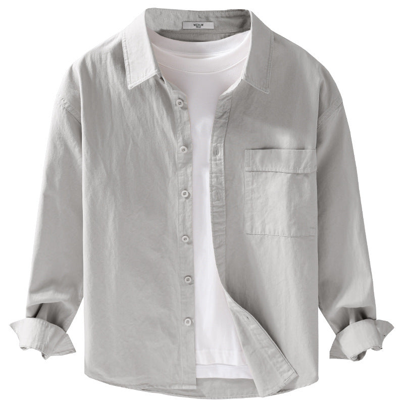 Men's cotton overshirt in relaxed fit with patch chest pocket Chichicherry