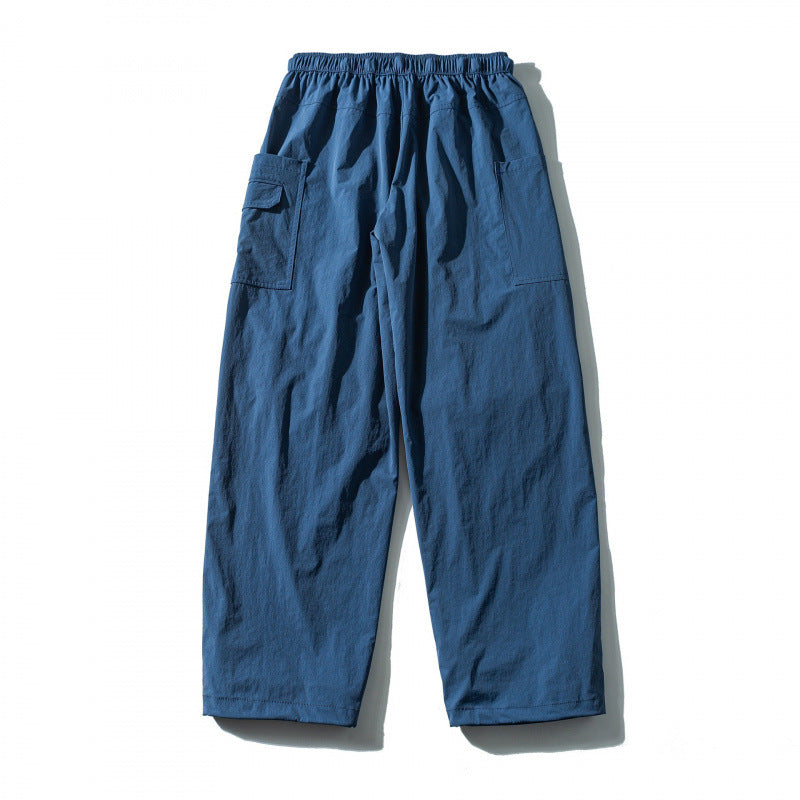 Unisex Utility Cargo Pants with elastic waistband, adjustable belt, and large patch pockets Chichicherry