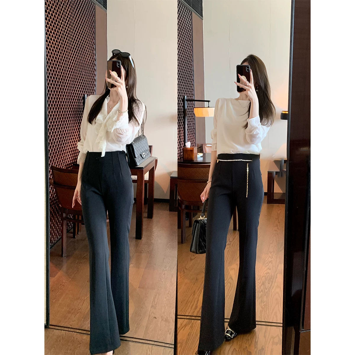 Ladies Elegant High Waisted Palazzo Pants Chichicherry