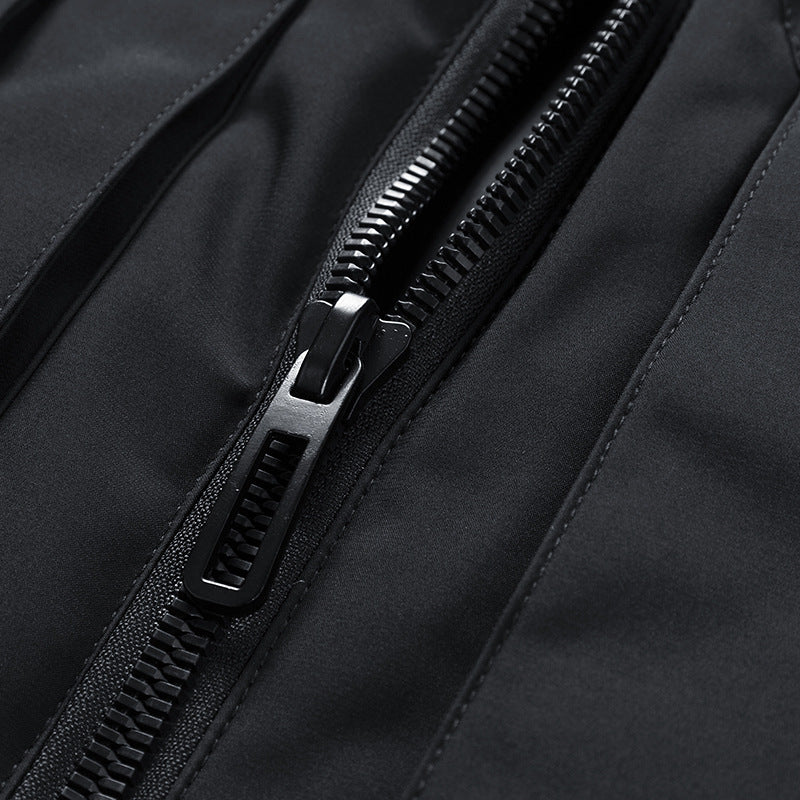 Men's Insulated Outdoor Vest with High Standing Collar, Multifunctional Pockets and Distinctive Webbing Chichicherry