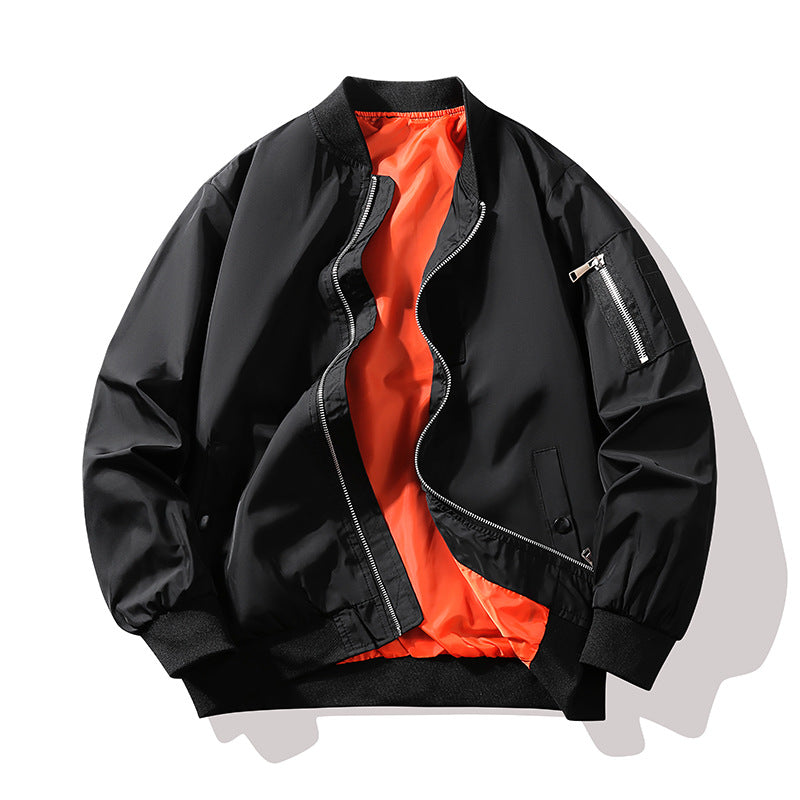 Men's Technical Bomber Jacket in Flight Style with Contrasting Lining Chichicherry