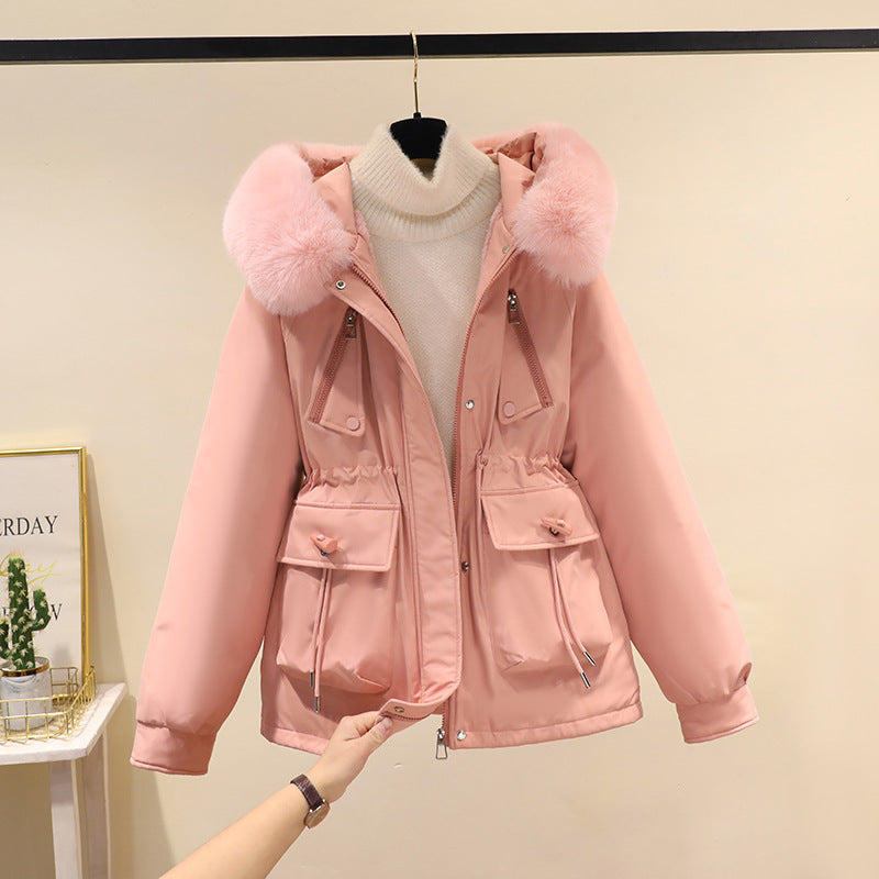 Ladies nano thermo parka with hood, voluminous faux fur collar, drawstring waist and multifunctional pockets Chichicherry
