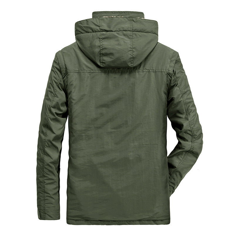 Men's thermal parka with teddy fleece lining, hood and multifunctional pockets Chichicherry
