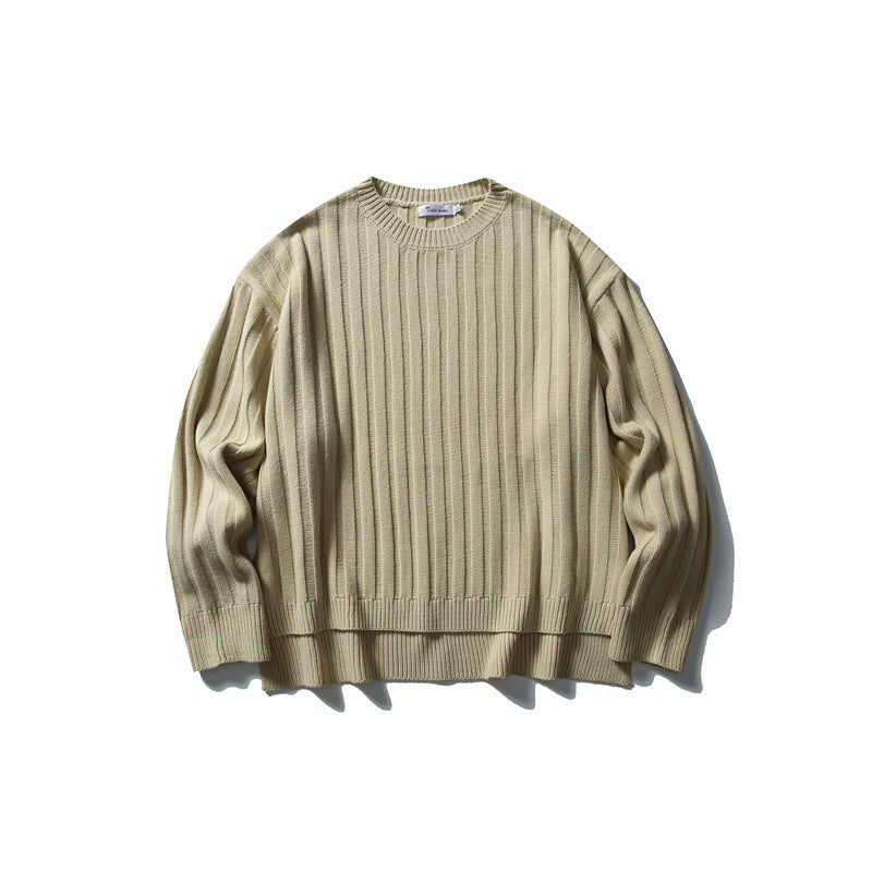 Unisex chunky knit pullover with wide rib pattern and loose fit Chichicherry