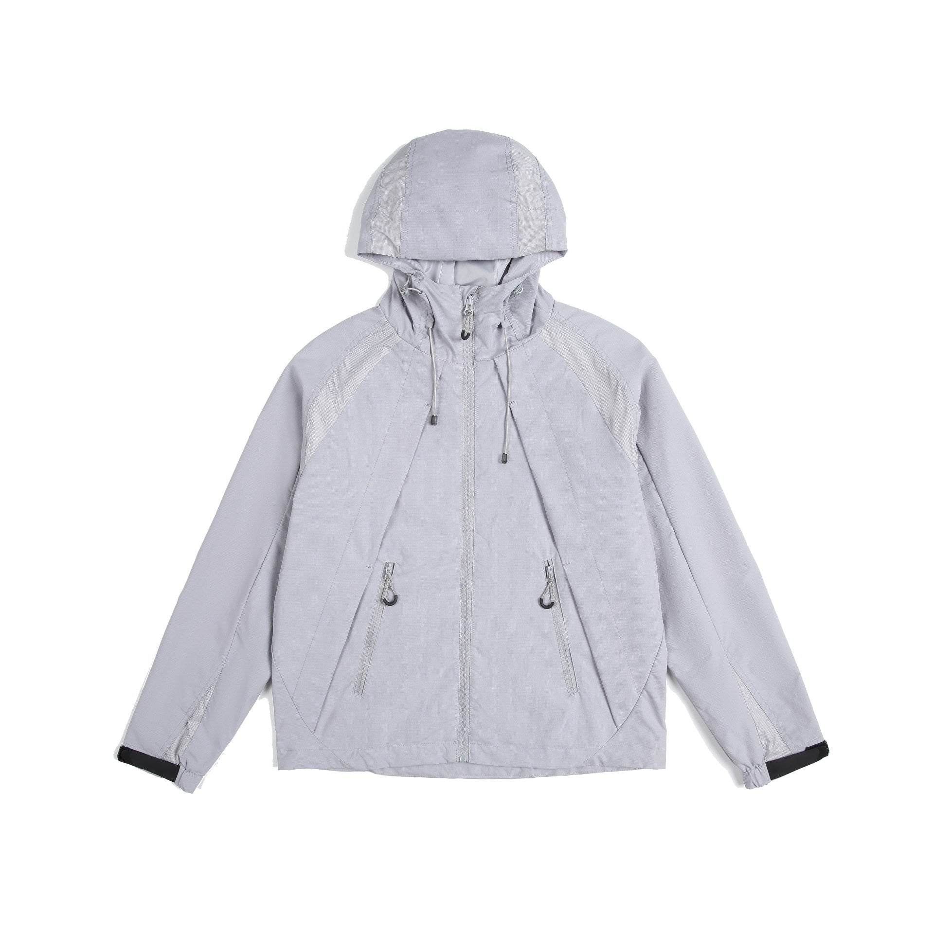 Unisex Lightweight Rain and Softshell Jacket with Hood, Adjustable Hem and Zipper Pockets Chichicherry