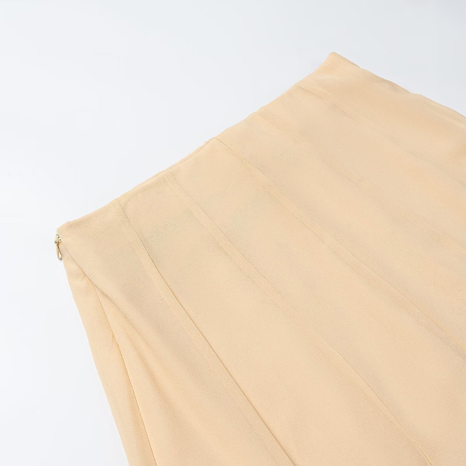 Women's Long Pleated Chiffon Maxi Skirt with High Waist and Insert Panels Chichicherry