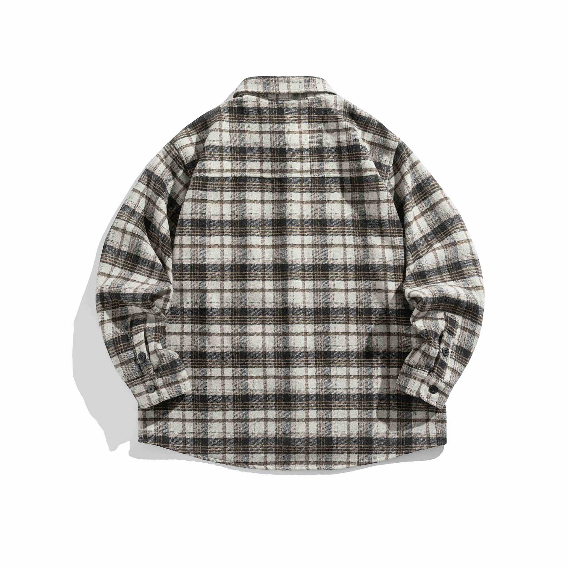 Men's flannel overshirt in boxy cut with patch chest pocket Chichicherry