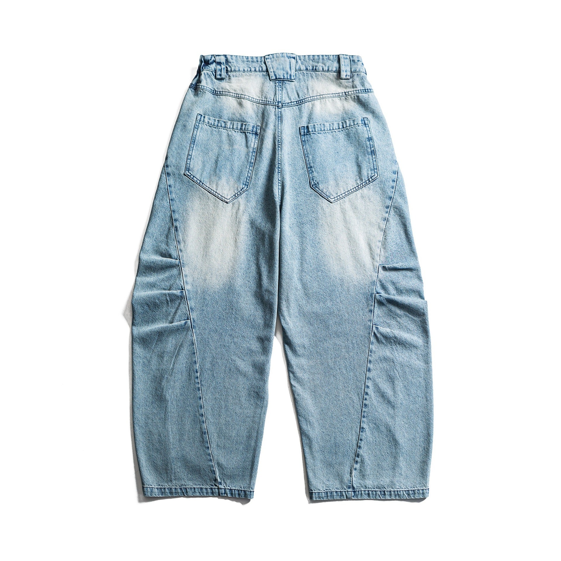 Women's high-waisted wide Denim culotte with cargo pockets, used effect and elastic hem Chichicherry