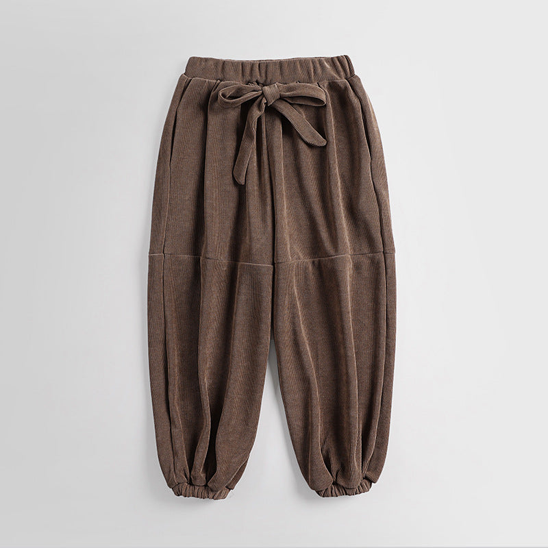 Women’s ribbed jogger pants with drawstring high waistband and elastic cuffs Chichicherry