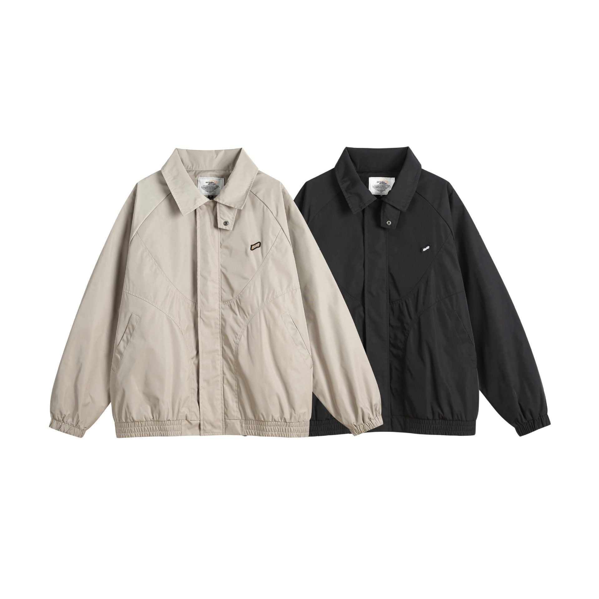 Unisex Boxy Transitional Blouson with Stand Collar and Elastic Hem Chichicherry