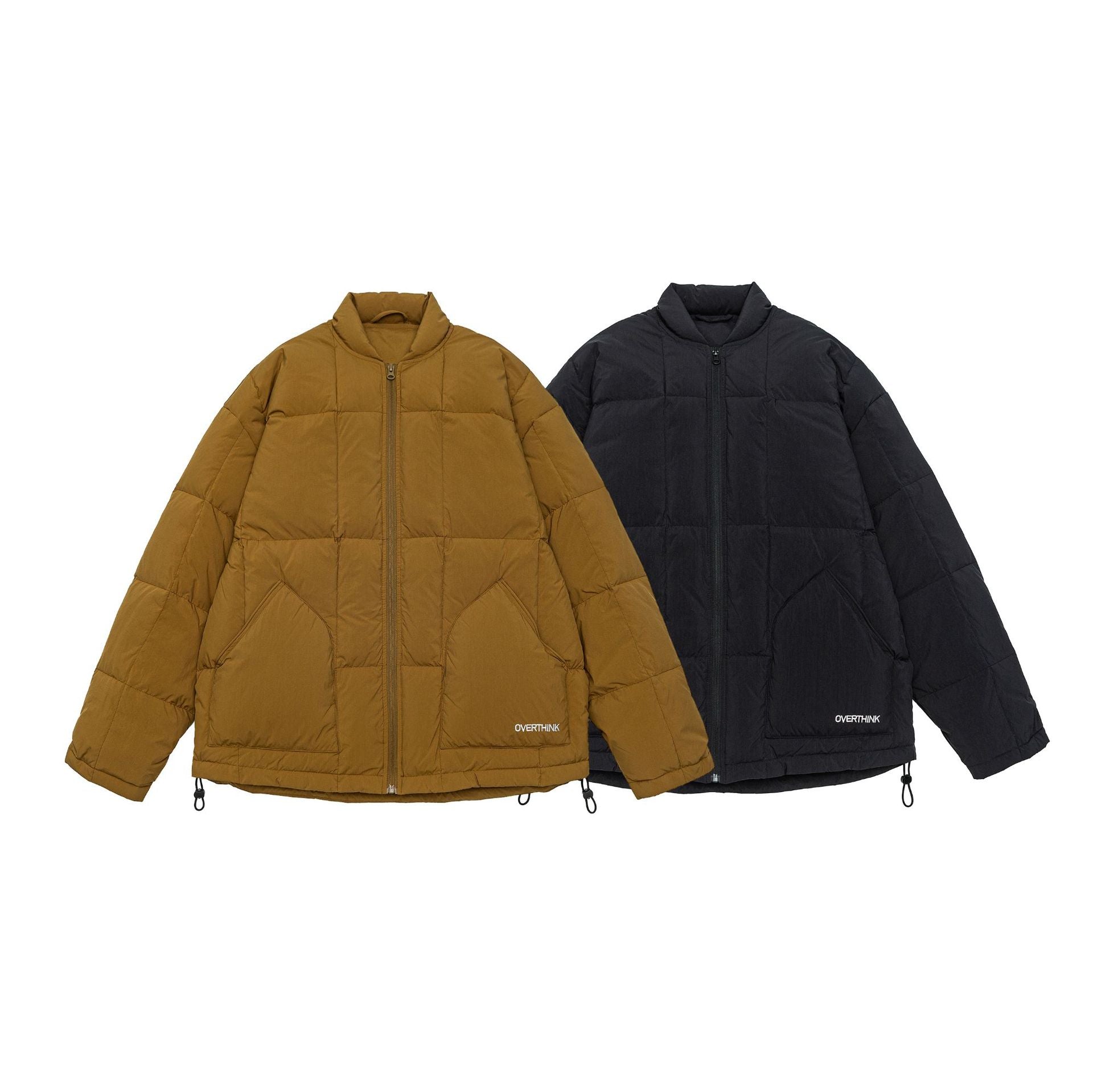 Men's Boxy quilted insulation jacket with stand-up collar, drawstring, and logo application Chichicherry