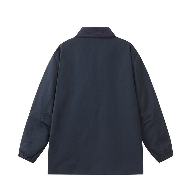 Men's transitional worker jacket in boxy cut with cord collar and flap pockets Chichicherry