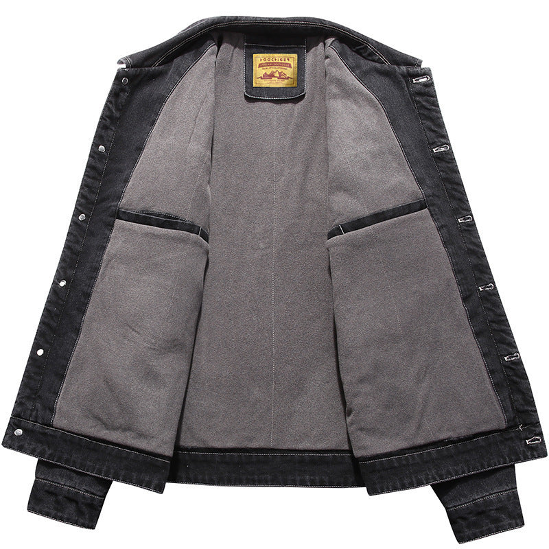 Men's denim jacket with patch pockets and worn effects Chichicherry