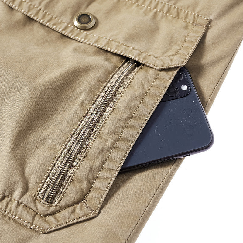 Men's Canvas Utility Vest with Multi Pockets and Mesh Lining Chichicherry