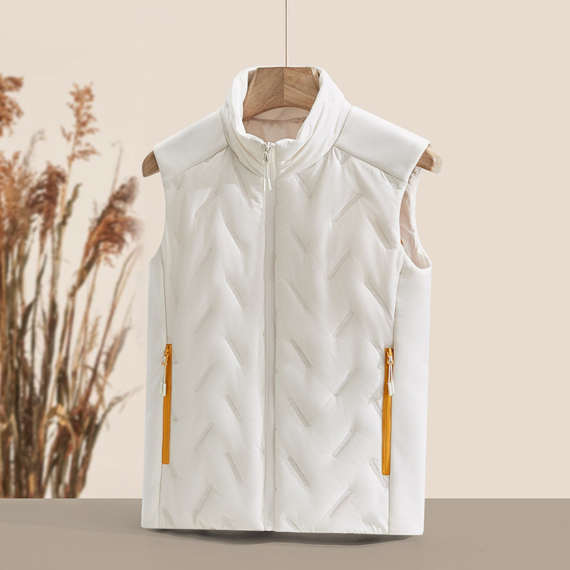 Unisex quilted vest with thermal insulation and high stand-up collar Chichicherry