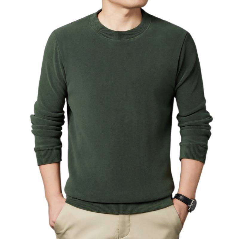 Herren Feiner Rundhals-Pullover aus Baumwollmix mit gerippten Bündchen und schlanker Passform Chichicherry