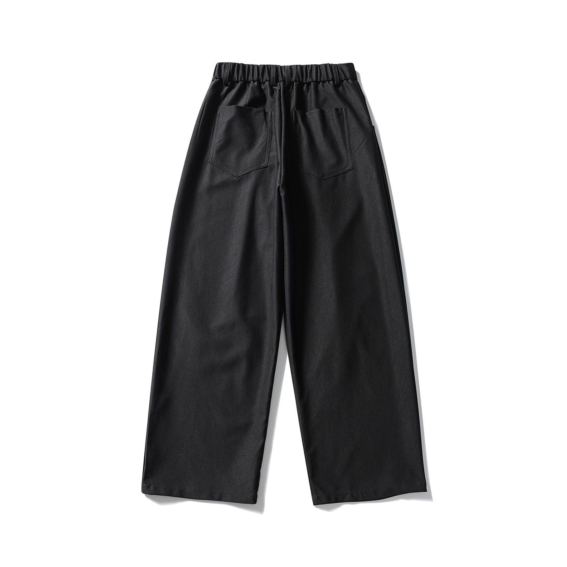 Women's Elegant High-Waisted Palazzo Culotte with Part-Elastic Waistband and Pleated Waist Pleats