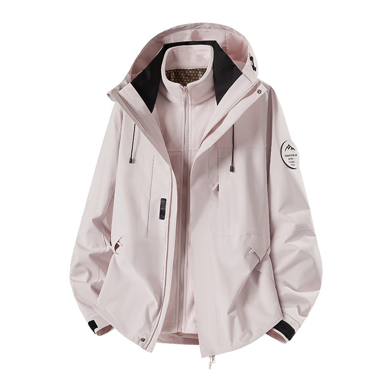 Men's Weatherproof Technical Softshell Trekking Jacket with Hood and Insulating Inner Insert Chichicherry