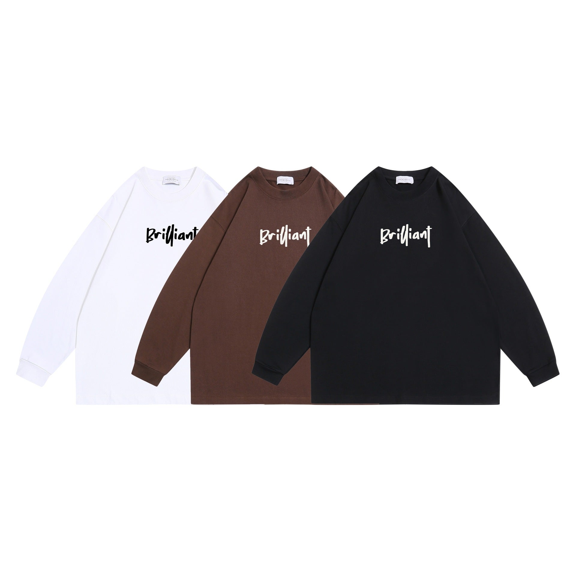 Unisex Oversized Sweatshirt with Front Print 'Brilliant', Raglan Sleeves and Ribbed Crew Neck Chichicherry