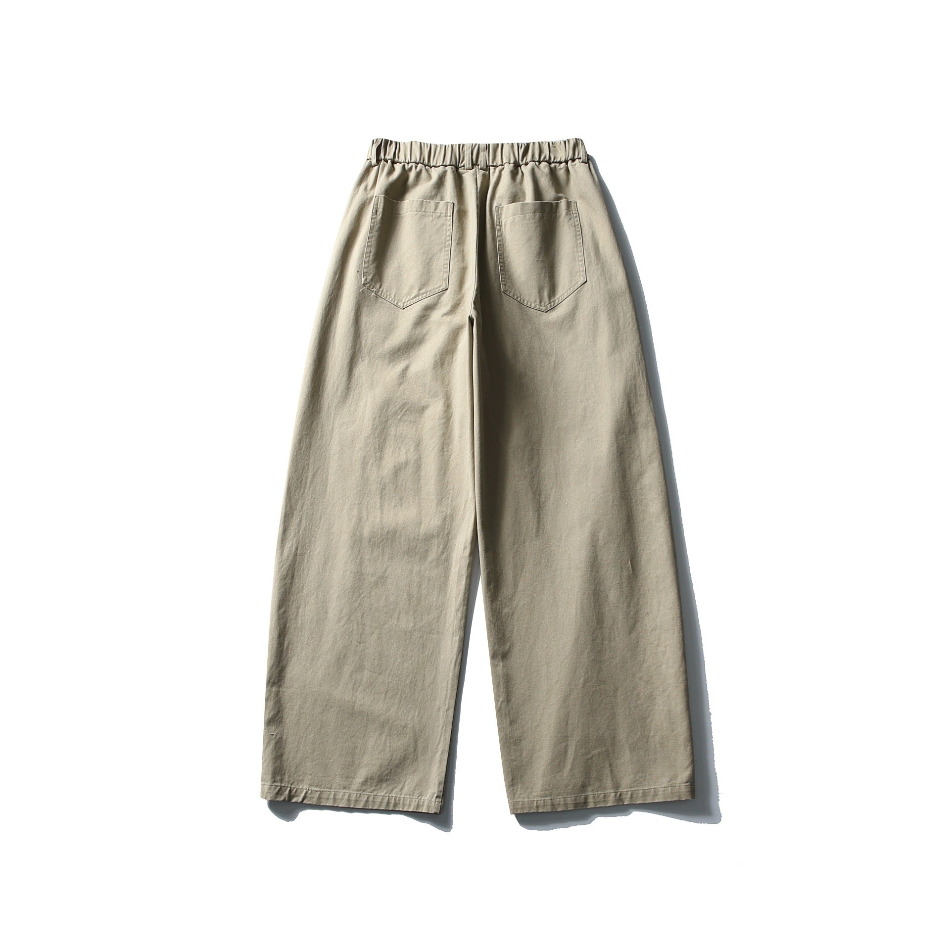 Women's Wide Cropped Pants with Elastic Waistband and Decorative Seam Detail
